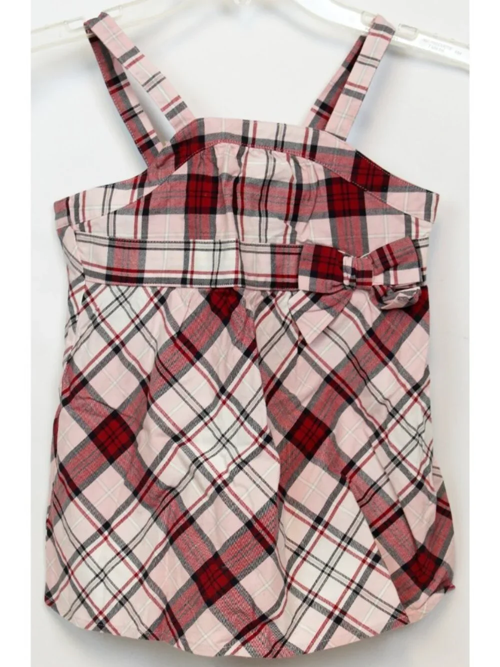 2007 Gymboree School Girls Rock Y2K Pink Plaid Tank Top sz 12 Baby Doll Empire